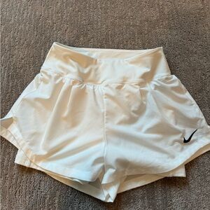 Nike white tennis shorts with built in spandex NEVER BEEN WORN